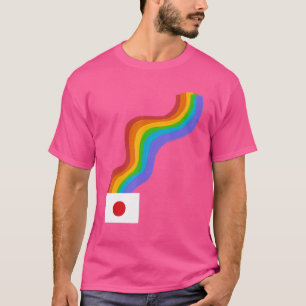 Japanische Flagge Wavy Rainbow ROYGBIV Preis in Ja T-Shirt