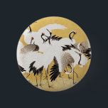 Japanische Flock Cranes Vintag Bird Rich Classic Button<br><div class="desc">Dieses Bild basiert auf der japanischen Kranherde (18. Jahrhundert) Vintage Malerei von Ishida Yutei. Originelles Public Domain Image vom Minneapolis Institut für Kunst.</div>
