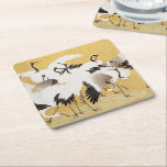 Japanische Flock Cranes Vintag Bird Rich Classic Rechteckiger Pappuntersetzer<br><div class="desc">Dieses Bild basiert auf der japanischen Kranherde (18. Jahrhundert) Vintage Malerei von Ishida Yutei. Originelles Public Domain Image vom Minneapolis Institut für Kunst.</div>