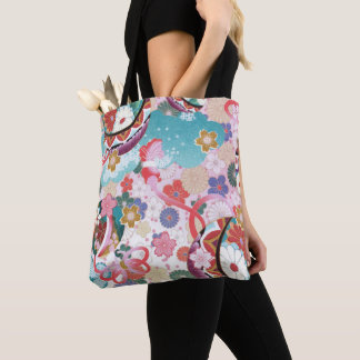 Japanische Floral Muster Tote Tasche