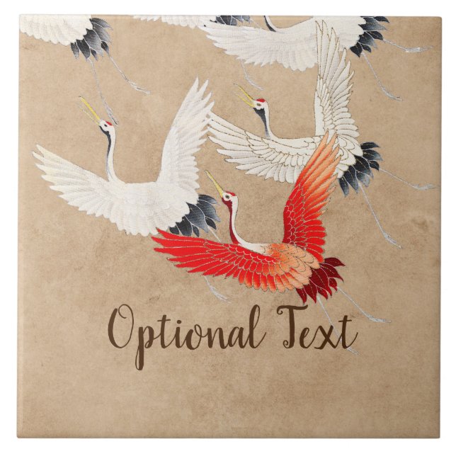 Japanische Flugkrane Fliese (Vorderseite)