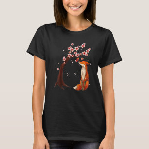 Japanische Fox Cherry-Blossom-Blume T-Shirt