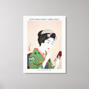Japanische Frau, die Rouge bewirbt - Goyō Hashiguc Leinwanddruck