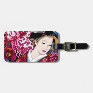 Japanische Frau im Kimono Gepäckanhänger