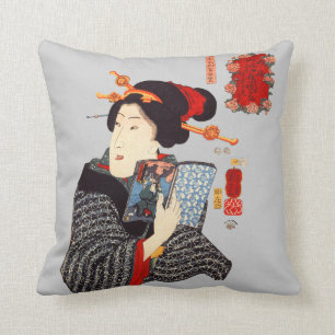 Japanische Frau lesen2 Kissen