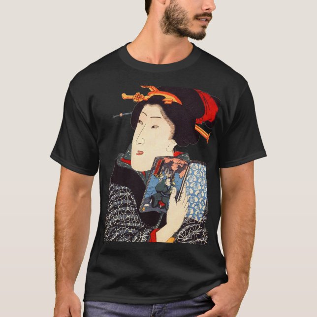 Japanische Frau lesen2 T-Shirt (Vorderseite)