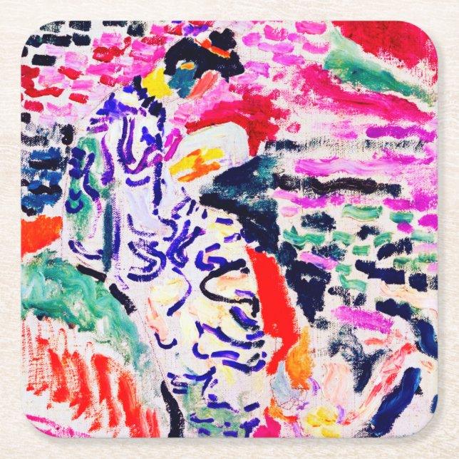 Japanische Frau neben dem Wasser, Matisse Rechteckiger Pappuntersetzer (Vorderseite)