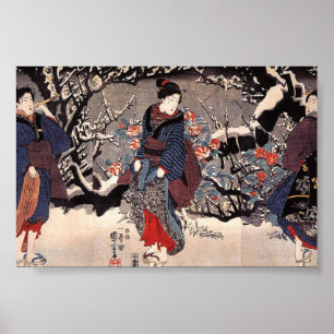 Japanische Frauen, die C. 1800's malen Poster