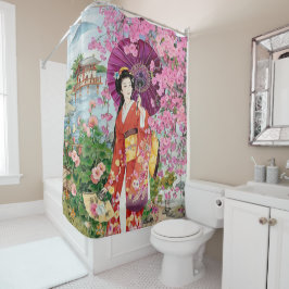 Japanische Frauen in Kimono - Duschvorhang