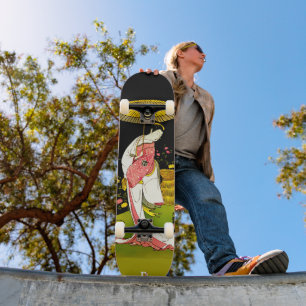 Japanische Frauen in Kimono Hintergrund D-Marke Skateboard