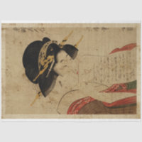Japanische Frauen lesen Buchstabe Ukiyo Style