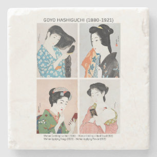 Japanische Frauenporträts - Goyō Hashiguchi Steinuntersetzer
