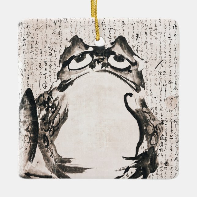 japanische Froschmalerei Kunst Leinwand Kunstwerk  Keramikornament (Vorderseite)