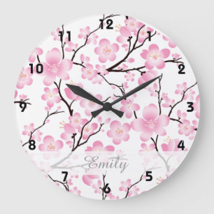 japanische Frühlingsuhr 2 des Kirschblüten-Baums Große Wanduhr