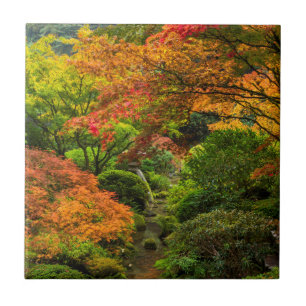 Japanische Gärten im Herbst in Portland, Oregon 2 Fliese