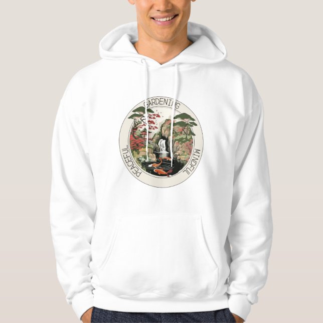 Japanische Gartenarbeit, aufmerksam, Friedlich Hoodie (Vorderseite)