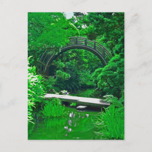 Japanische Gartenbrücken Foto-Malerei Postkarte