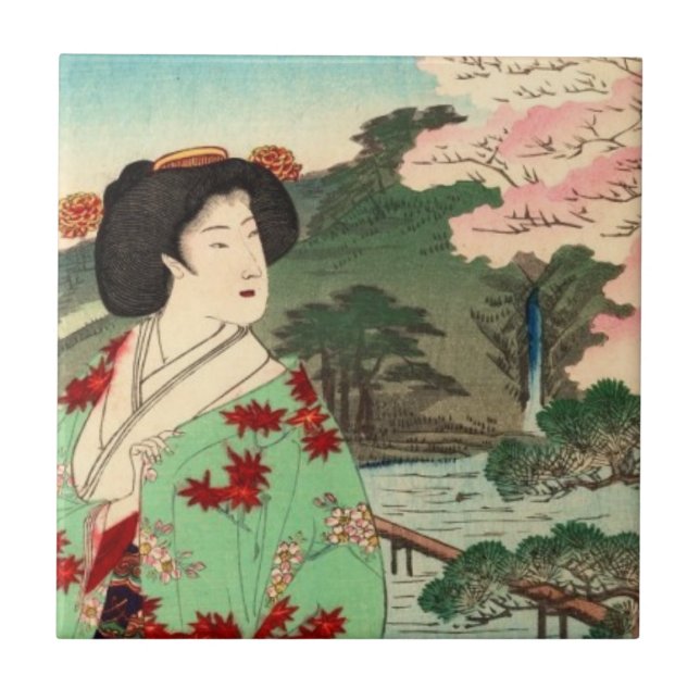 Japanische Geisha-Fliese Fliese (Vorderseite)