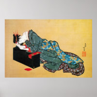 Japanische Geisha-Frau, Hokusai, Ukiyo-e