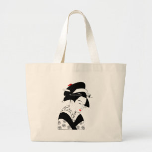 Japanische Geisha Jumbo Stoffbeutel