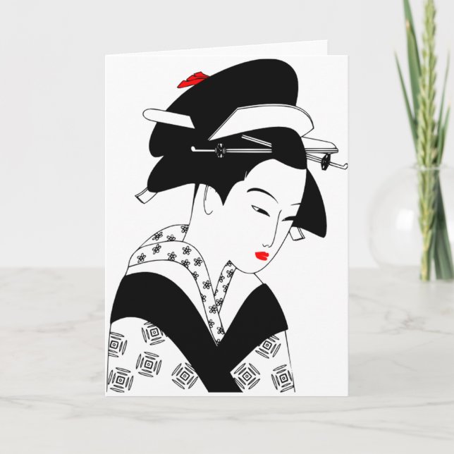Japanische Geisha Karte (Vorderseite)