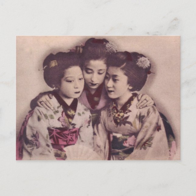 Japanische Geisha-Mädchen, 1900 Postkarte (Vorderseite)