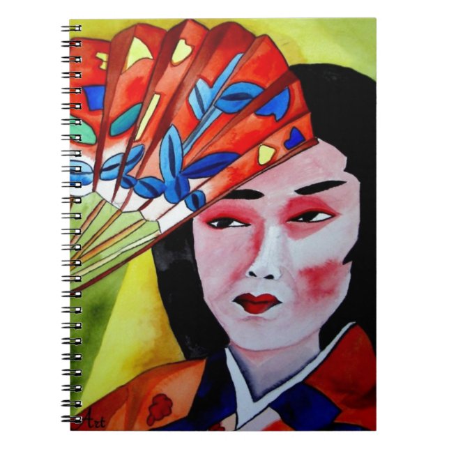 Japanische Geisha mit originaler Aquarellkunst Notizblock (Vorderseite)