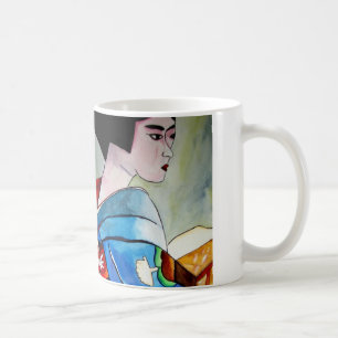 Japanische Geisha-Originalmalerei Kaffeetasse
