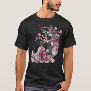 Japanische Geisha Sakura Kirschblüten Kimono T-Shirt