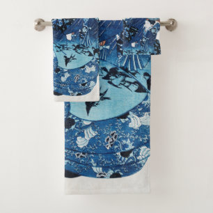 Japanische Geisya Frau, Kuniyoshi, Ukiyo-e Badhandtuch Set