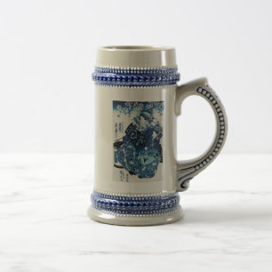 Japanische Geisya Frau, Kuniyoshi, Ukiyo-e Bierglas