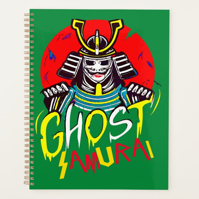 Japanische Ghost Samurai Kampfkunst im Retro-Stil Planer (Vorderseite)