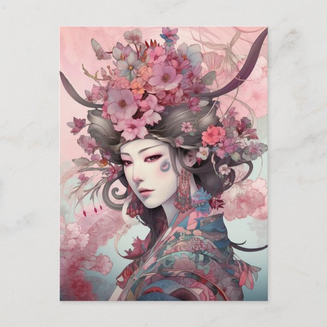 Japanische Goddess Fantasy Art Postcard Postkarte (Vorderseite)
