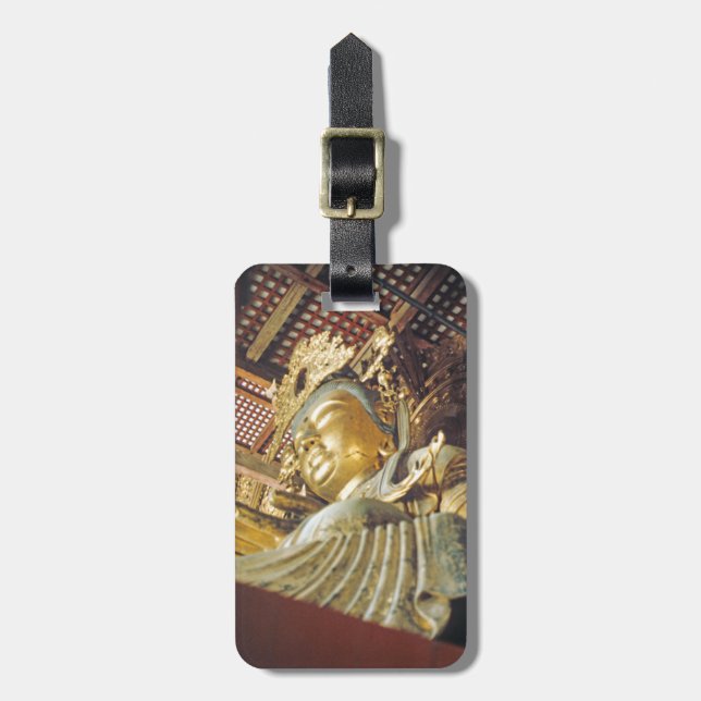 Japanische Goldene Statue Easy ID Personal Gepäckanhänger (Vorderseite vertikal)
