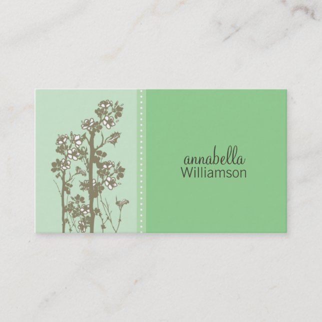 Japanische Green Business Card Visitenkarte (Vorderseite)