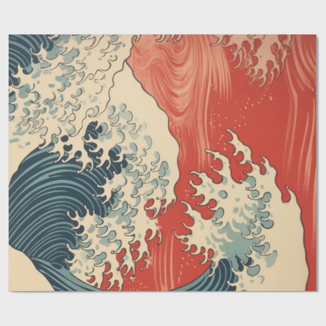 JAPANISCHE GROßE WELLE GESCHENKpapier (Flach)