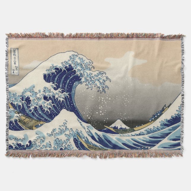 Japanische Große Welle vor Kanagawa-Werftblanket Decke (Vorderseite)