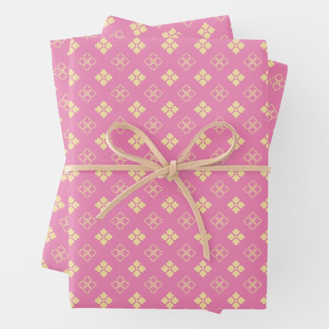 Japanische Hanabishi-Blume-Muster Geschenkpapier Set (Beispiel)