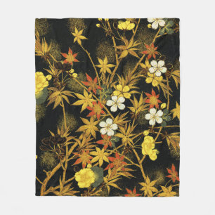 Japanische Herbstblätter Antique Botanical Fleecedecke