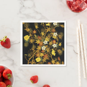 Japanische Herbstblätter Antique Botanical Serviette