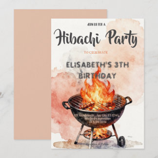 Japanische Hibachi-Abendparty Geburtstagseinladung Einladung