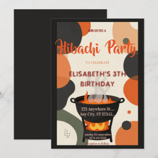Japanische Hibachi-Abendparty Geburtstagseinladung Einladung
