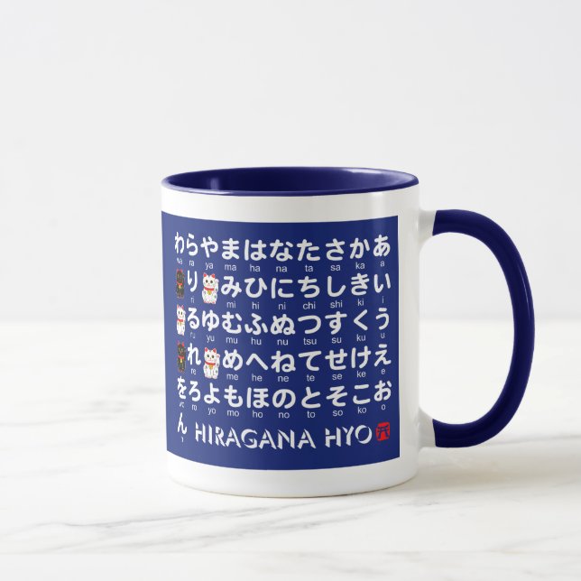 Japanische Hiragana- u. Katakanatabelle (Alphabet) Tasse (Rechts)