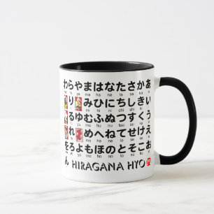 Japanische Hiragana- u. Katakanatabelle (Alphabet) Tasse