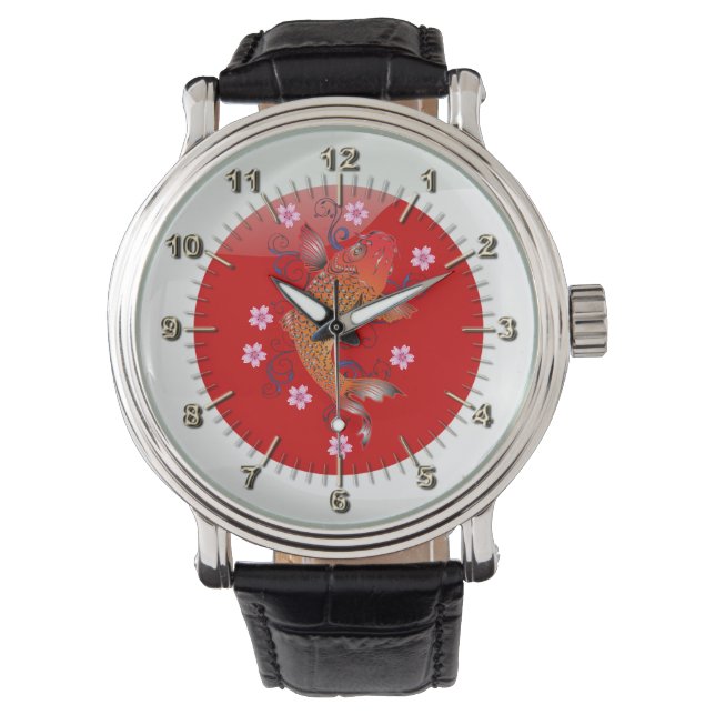 Japanische Hochglanzflagge Armbanduhr (Vorderseite)
