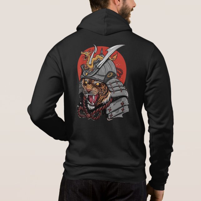Japanische Illustrationskunst Samurai Hoodie (Rückseite)