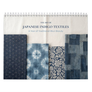 Japanische Indigo-Textilien Kalender