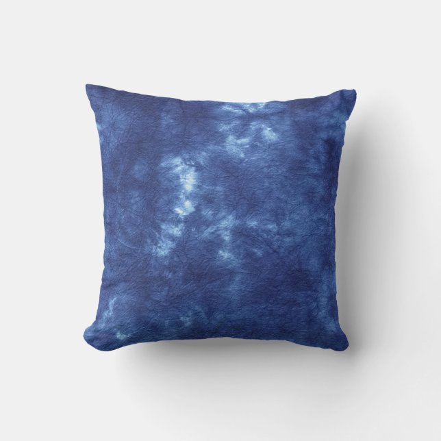 Japanische Indigofarbe Blau Kissen (Vorderseite)
