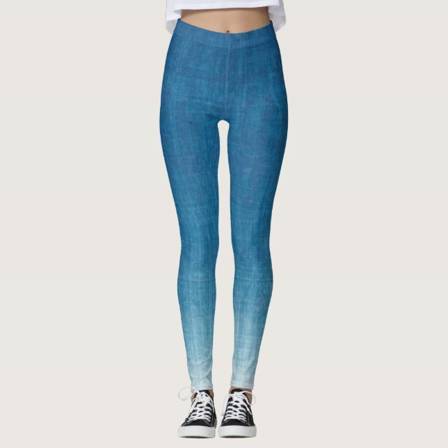 Japanische Indizierung Dye Blue Gradation Leggings (Vorderseite)