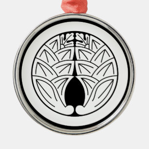 Japanische Ingwer umarmen in Kreis Ornament Aus Metall